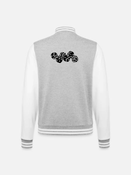Sechs Würfel nebeneinander - College-Sweatjacke - Grau meliert/Weiß