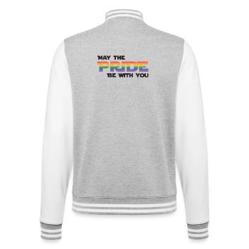 Mois de la fierté LGBT - Que la fierté soit avec vous - Veste Teddy - gris chiné / blanc - Dos - Marisol (170cm)