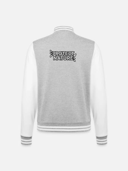 Protect Nature | Umweltschutz Statement Vektor - College-Sweatjacke - Grau meliert/Weiß