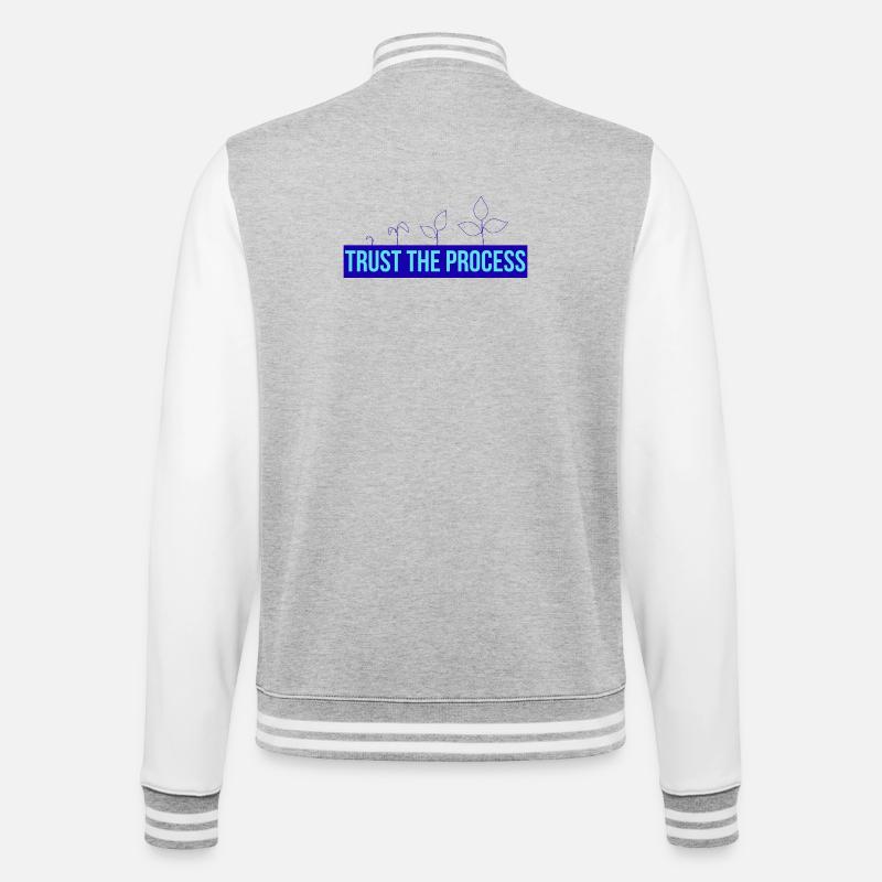 Vertrau Dem Prozess Pflänzchen - College-Sweatjacke - Grau meliert/Weiß