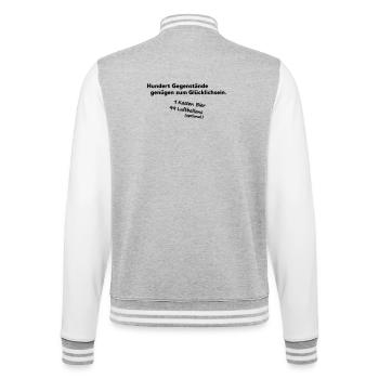 100 Gegenstaende - College-Sweatjacke - Grau meliert/Weiß - Hinten - Marisol (170cm)