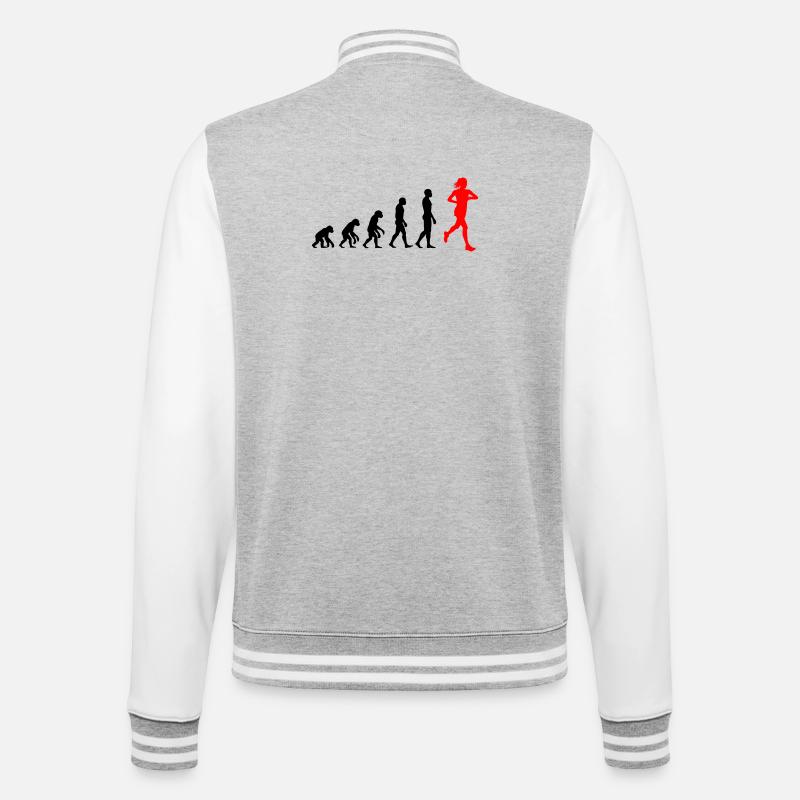 EVOLUTION RUNNERIN POWER! JOGGER RUNNER FIT - College Sweat Jacket - heather grey/white