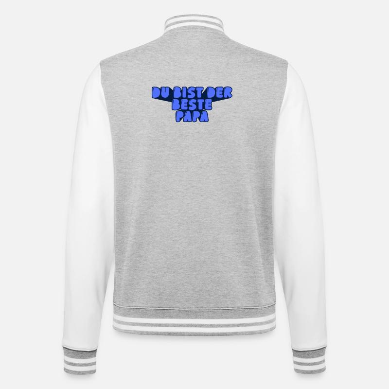 du bist der beste Papa - College-Sweatjacke - Grau meliert/Weiß