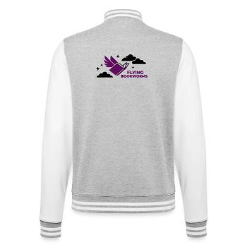 Fliegendes Buch Vogel Lesen - College-Sweatjacke - Grau meliert/Weiß - Hinten - Marisol (170cm)