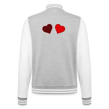 Geometric Heart Duo Red Black - College Sweat Jacket - heather grey/white - Back - Marisol (170cm)