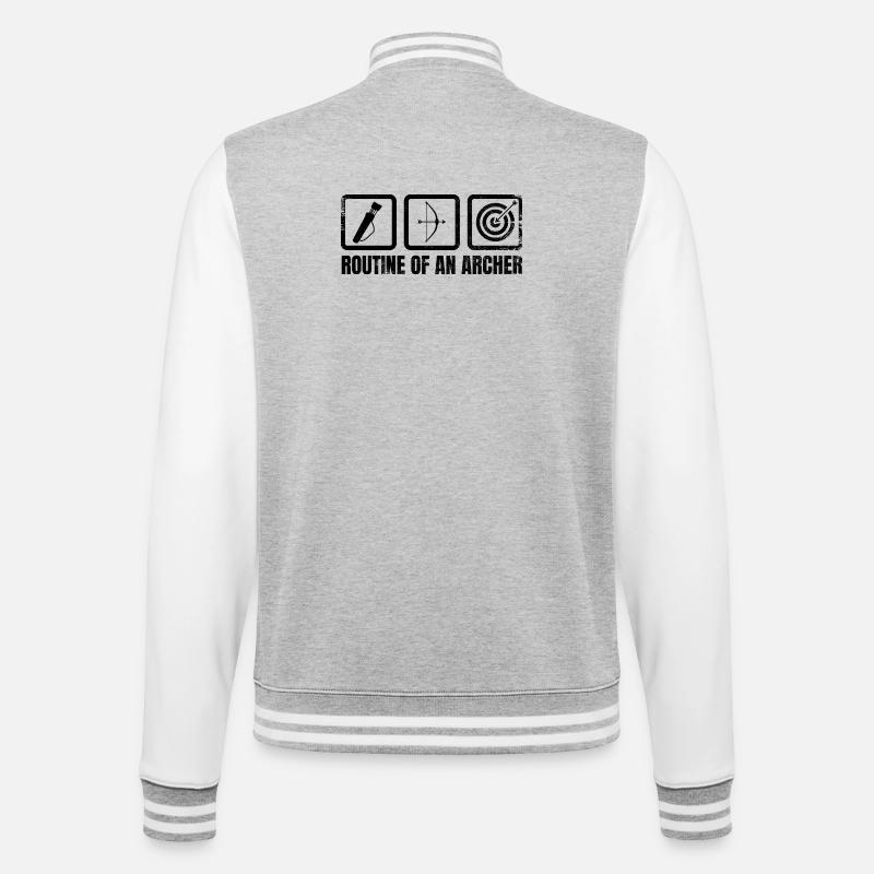 Archer routine - College Sweat Jacket - heather grey/white