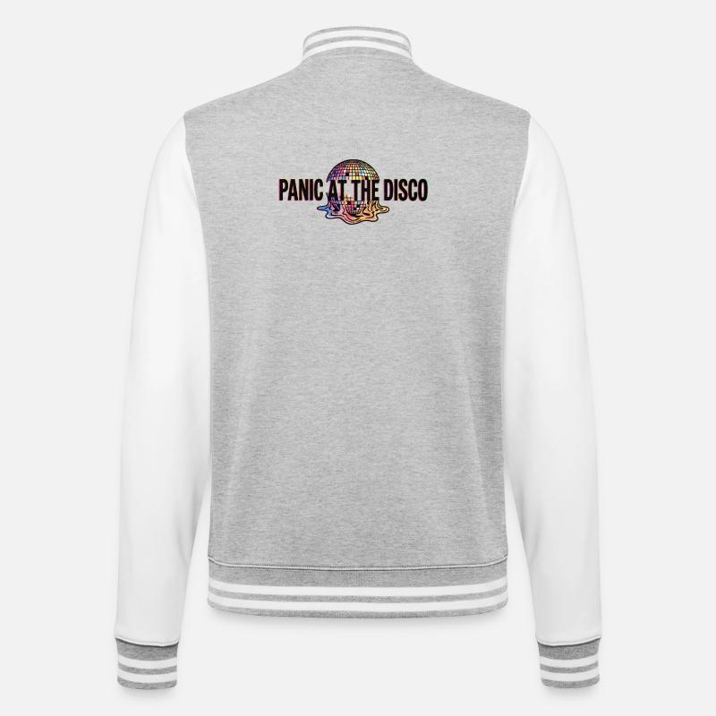panic-at-the-disco - College-Sweatjacke - Grau meliert/Weiß
