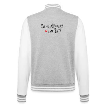 Schulabschluss  i am happy - College-Sweatjacke - Grau meliert/Weiß - Hinten - Marisol (170cm)