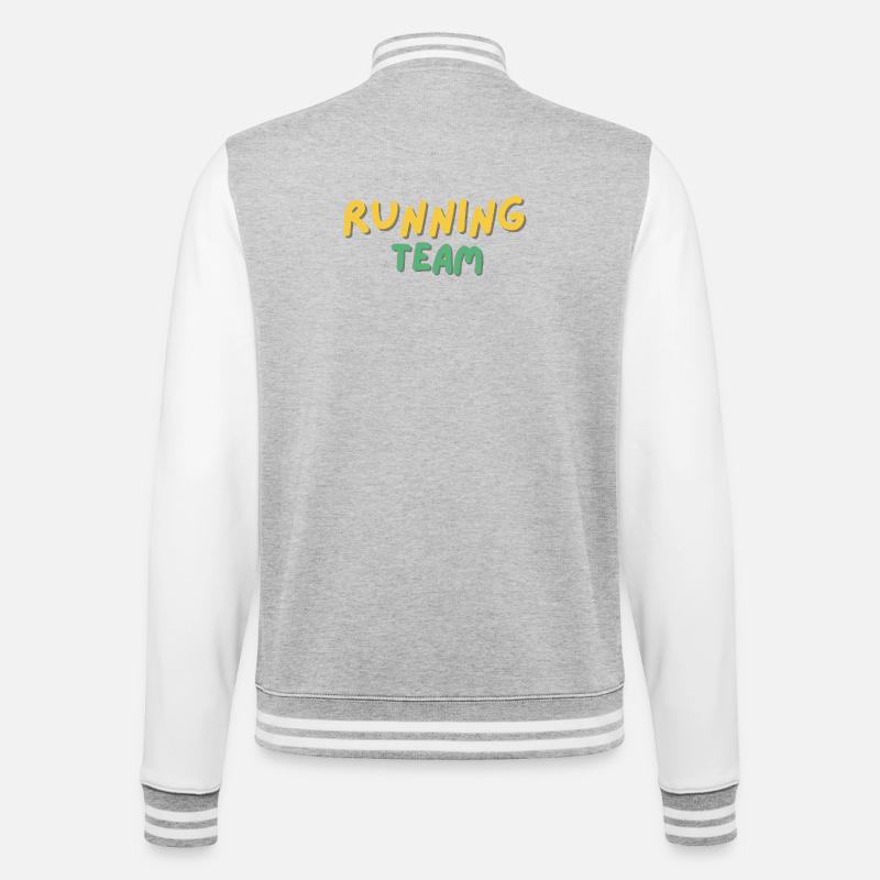 Running Team - College-Sweatjacke - Grau meliert/Weiß