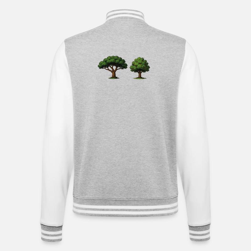 Tree duo apple tree in balance - College Sweat Jacket - heather grey/white