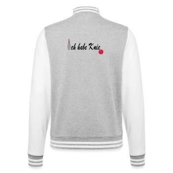 Bowling knee - College Sweat Jacket - heather grey/white - Back - Marisol (170cm)