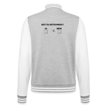 bist du betrunken - College-Sweatjacke - Grau meliert/Weiß - Hinten - Marisol (170cm)