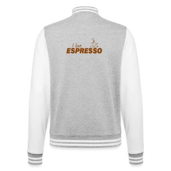 I LOVE ESPRESSO - College Sweat Jacket - heather grey/white - Back - Marisol (170cm)