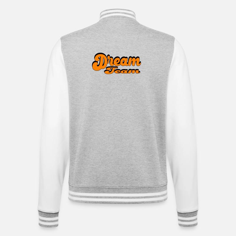 Dream Team Retro Style Design - College Sweat Jacket - heather grey/white