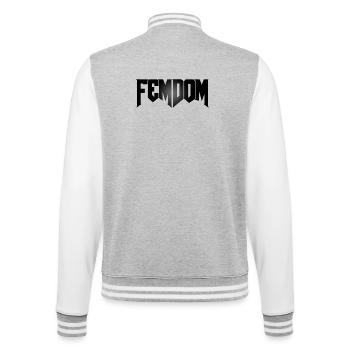 Femdoom - Veste Teddy - gris chiné / blanc - Dos - Marisol (170cm)