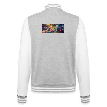 Neon Anatomy Dreamscape - College Sweat Jacket - heather grey/white - Back - Marisol (170cm)