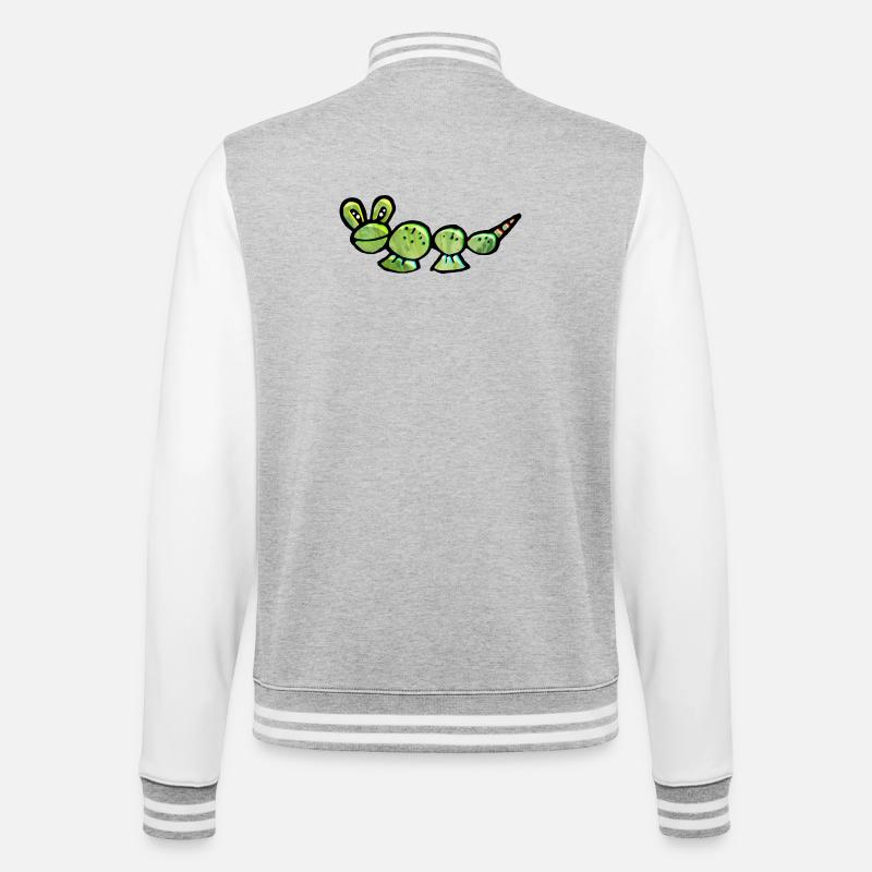 Crazy Caterpillar from Mars - College Sweat Jacket - heather grey/white