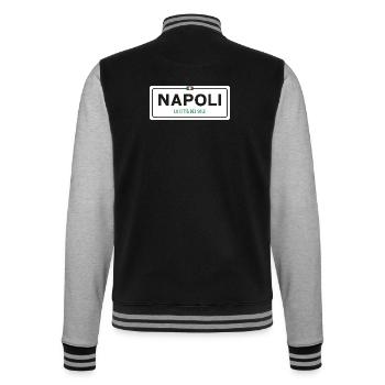 Panneau toponymique Napoli - Veste Teddy - noir/gris chiné - Dos - Marisol (170cm)