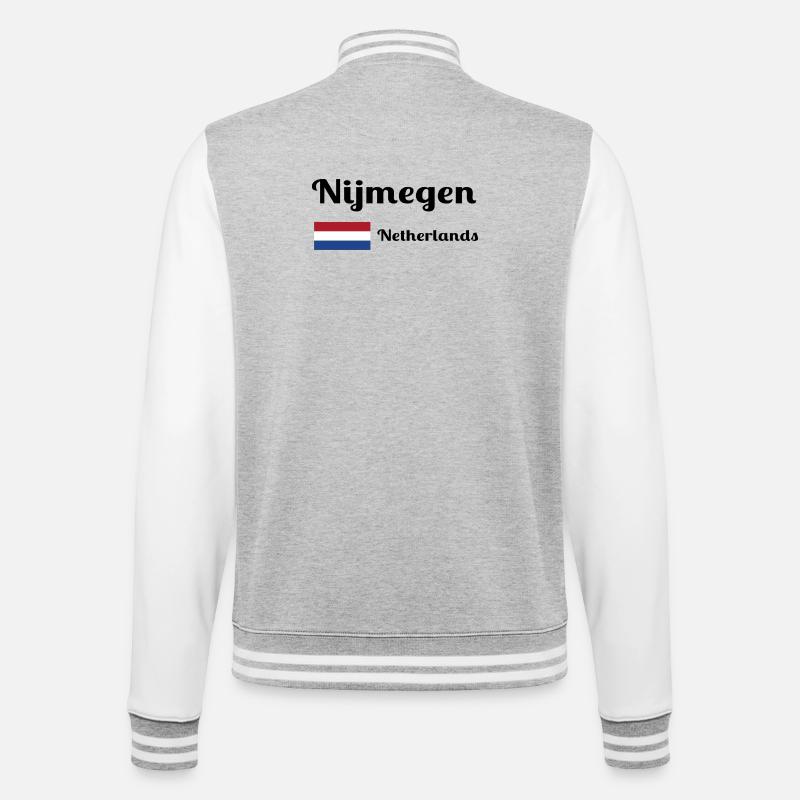 Nimègue, Pays-Bas - Imprimés élégants - Veste Teddy - gris chiné / blanc