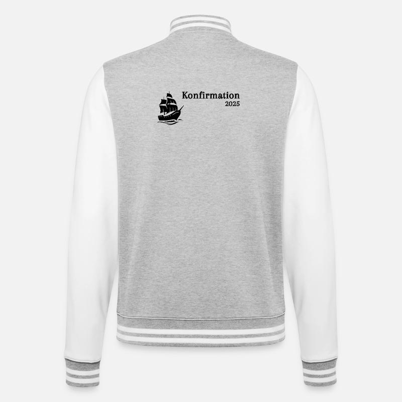 Confirmation 2025 Ship sails up - College Sweat Jacket - heather grey/white