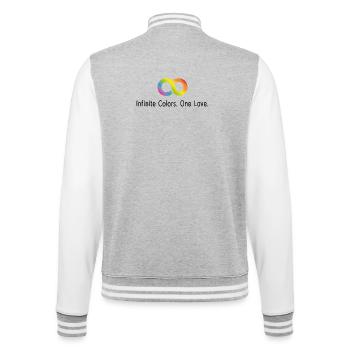 LGBTIQ - Couleurs infinies. Un amour. - Veste Teddy - gris chiné / blanc - Dos - Marisol (170cm)