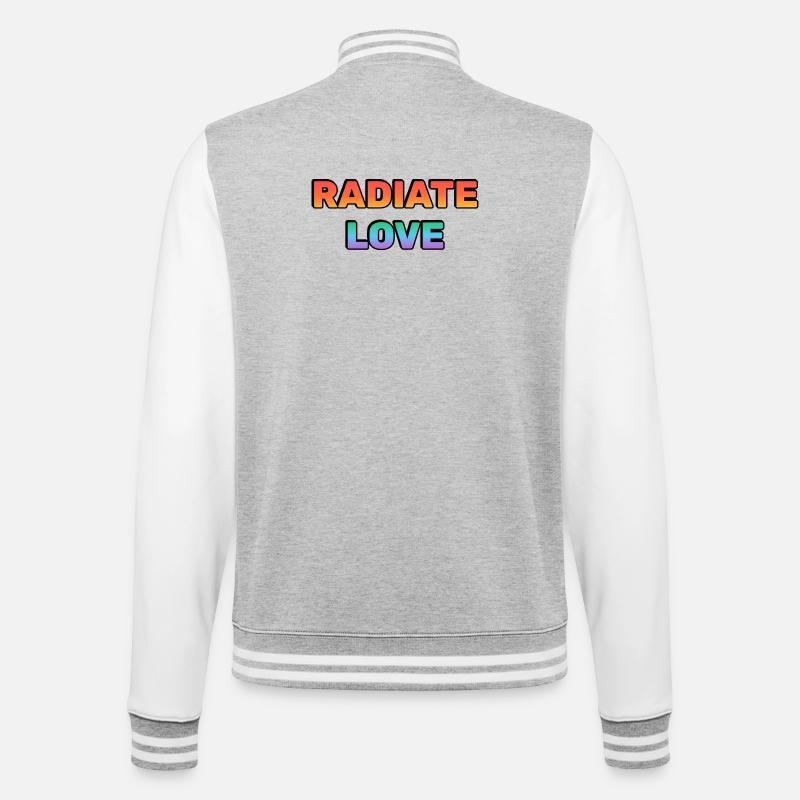 Radiate Love Gradient Typography - College Sweat Jacket - heather grey/white