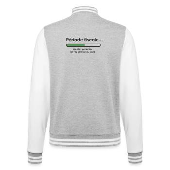 Période fiscale : chargement lent, café rapide - Veste Teddy - gris chiné / blanc - Dos - Marisol (170cm)