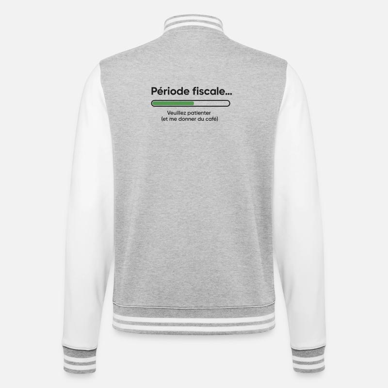 Période fiscale : chargement lent, café rapide - Veste Teddy - gris chiné / blanc