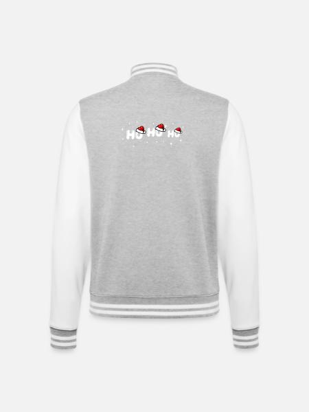 Ho Ho Ho Santa Font Design - College Sweat Jacket - heather grey/white