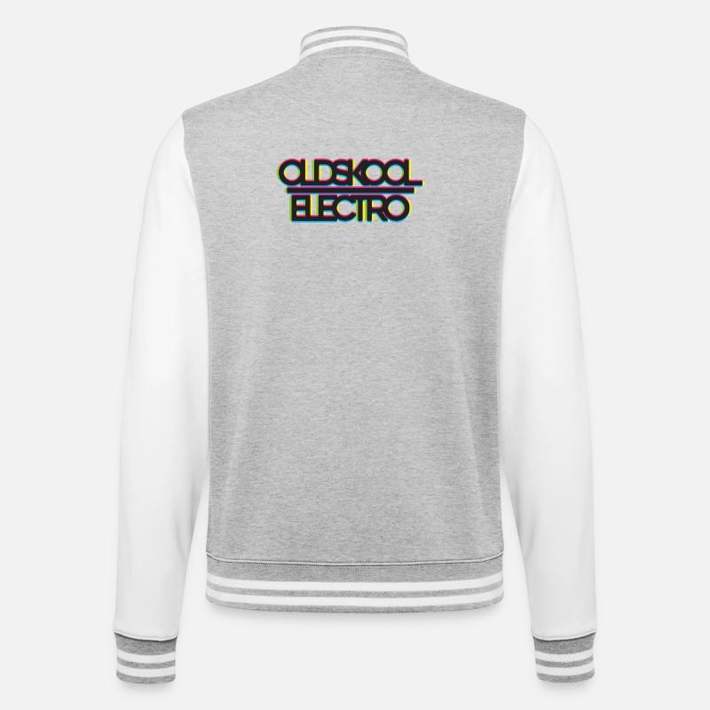 Électro néon oldschool des années 80 - Veste Teddy - gris chiné / blanc