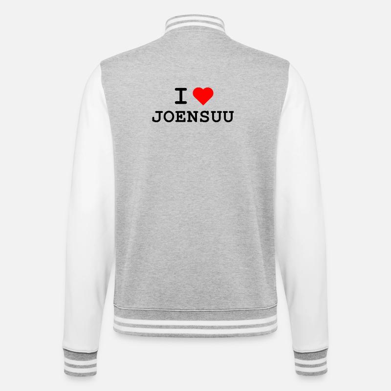 I love Joensuu - College Sweat Jacket - heather grey/white