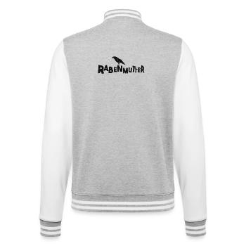 Rabenmutter - Mutter - Mama - Mami - Rabe - College-Sweatjacke - Grau meliert/Weiß - Hinten - Marisol (170cm)
