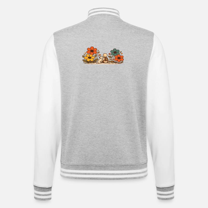 La Petite Pensée | Meilleurs amis - Veste Teddy - gris chiné / blanc