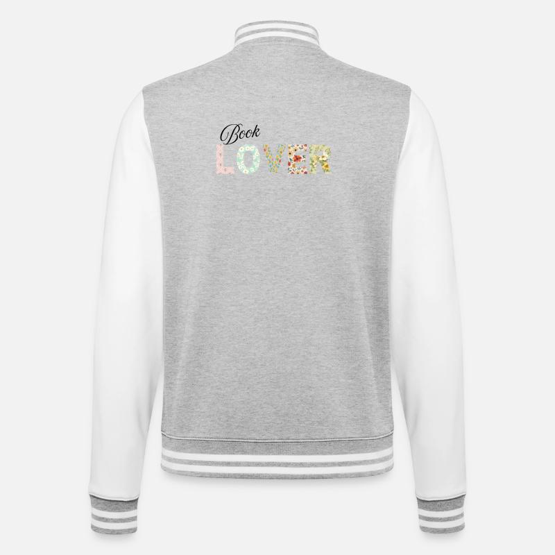 book lover - College-Sweatjacke - Grau meliert/Weiß