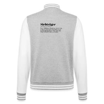 Siebträger Kaffee Spruch - College-Sweatjacke - Grau meliert/Weiß - Hinten - Marisol (170cm)