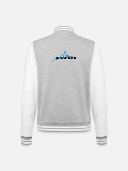 swimmer - College-Sweatjacke - Grau meliert/Weiß
