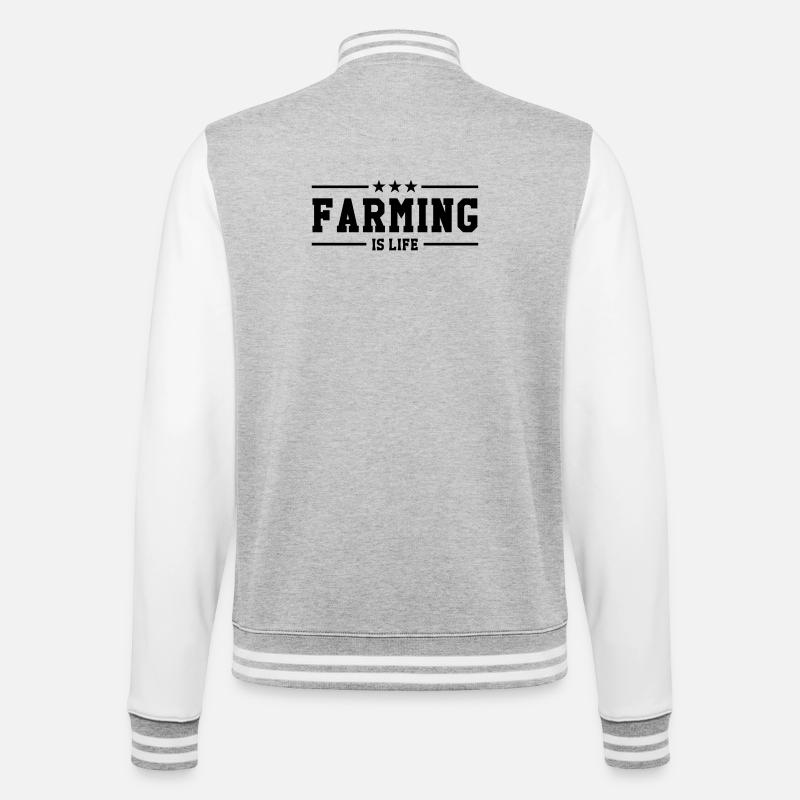 Farming is life - Veste Teddy - gris chiné / blanc
