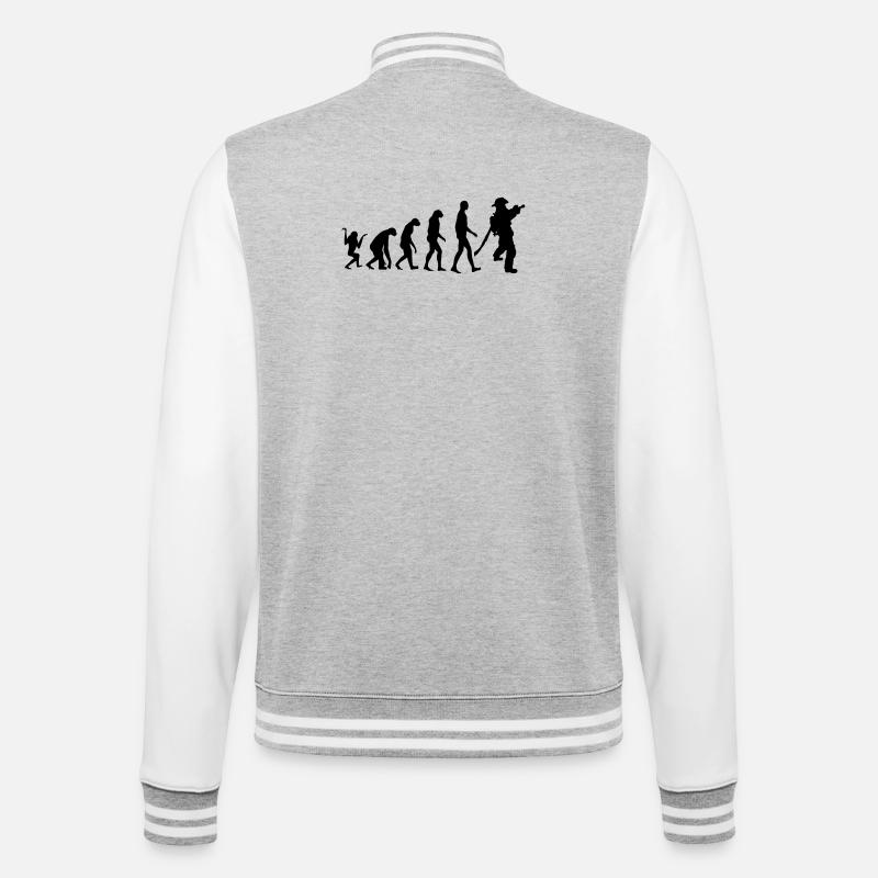 pompier_kiosdz22 - Veste Teddy - gris chiné / blanc