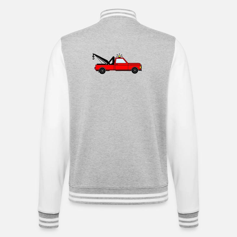 Abschleppwagen rot - College-Sweatjacke - Grau meliert/Weiß