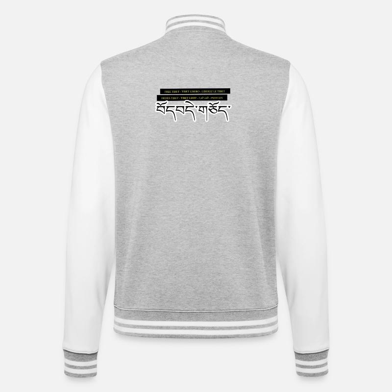 Multi Tibet - College-Sweatjacke - Grau meliert/Weiß