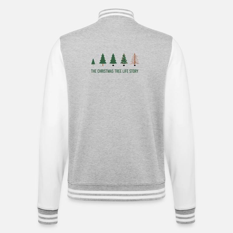 Christmas Tree Evolution – Funny Xmas Design - College Sweat Jacket - heather grey/white