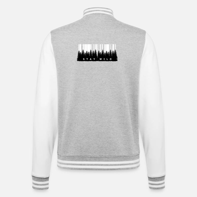 STAY WILD – Minimal Design - College Sweat Jacket - heather grey/white