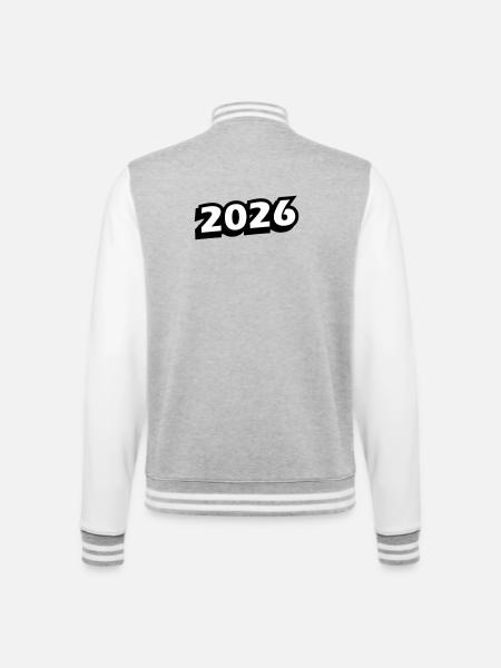 2026 year - College Sweat Jacket - heather grey/white