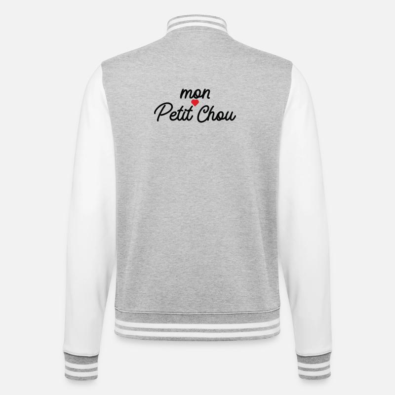 My Little Cabbage Heart Script - College Sweat Jacket - heather grey/white