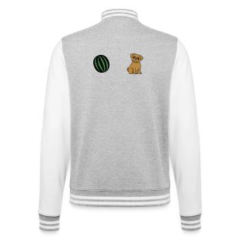 Carlin & Melon - Veste Teddy - gris chiné / blanc - Dos - Marisol (170cm)