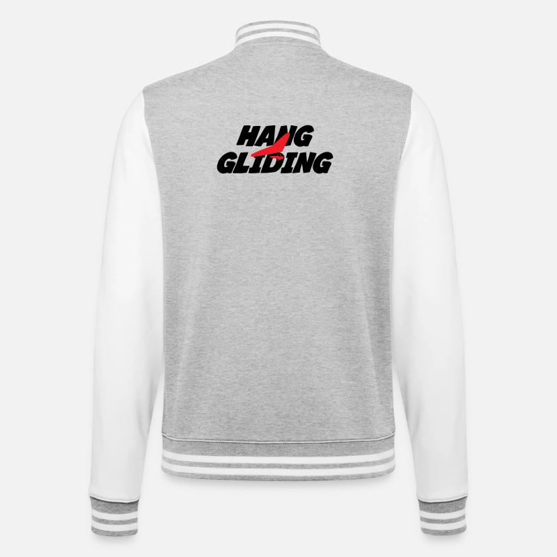 Intensive rote Drachenfliegergrafik - College-Sweatjacke - Grau meliert/Weiß