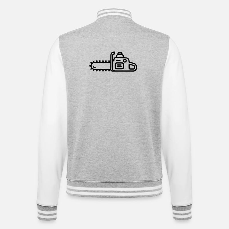 tronçonneuse - Veste Teddy - gris chiné / blanc