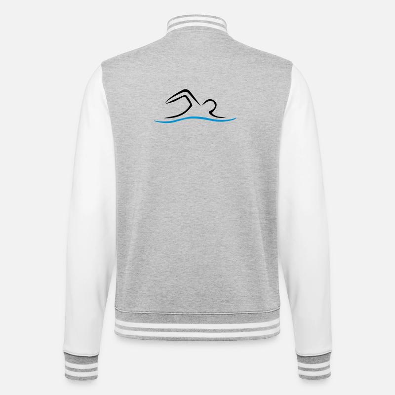 swim - College Sweat Jacket - heather grey/white