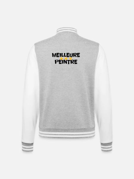 Beste Maler - College-Sweatjacke - Grau meliert/Weiß