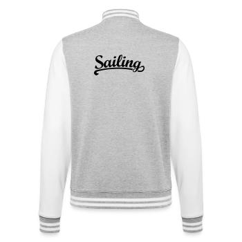 Sailing - Segel Segler Segeln - College-Sweatjacke - Grau meliert/Weiß - Hinten - Marisol (170cm)